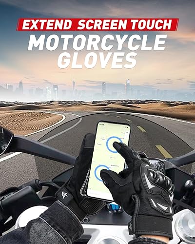 Miniatura 3 de Guantes de motocicleta, guantes de motocicleta para pantalla táctil con nudillos duros, guantes tácticos, guantes de equitación antideslizantes para