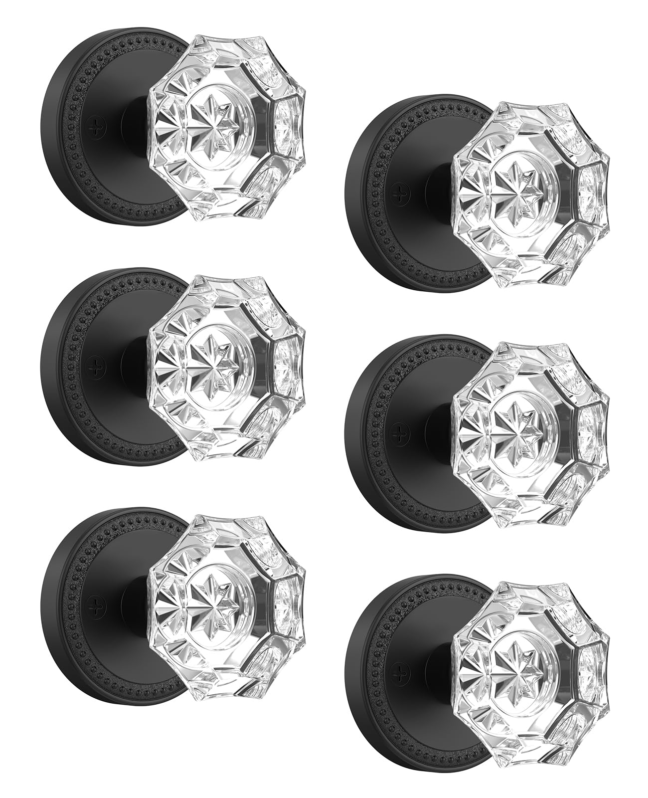 Champagne Bronze Crystal Door Knobs - Privacy Lock -13