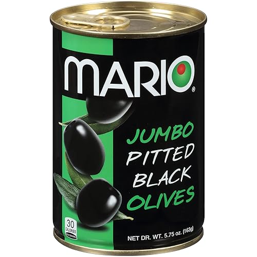 Miniatura 19 de Mario Camacho Foods - Aceitunas negras bajas en sodio, sin hueso, 6.0 onzas (paquete de 12)