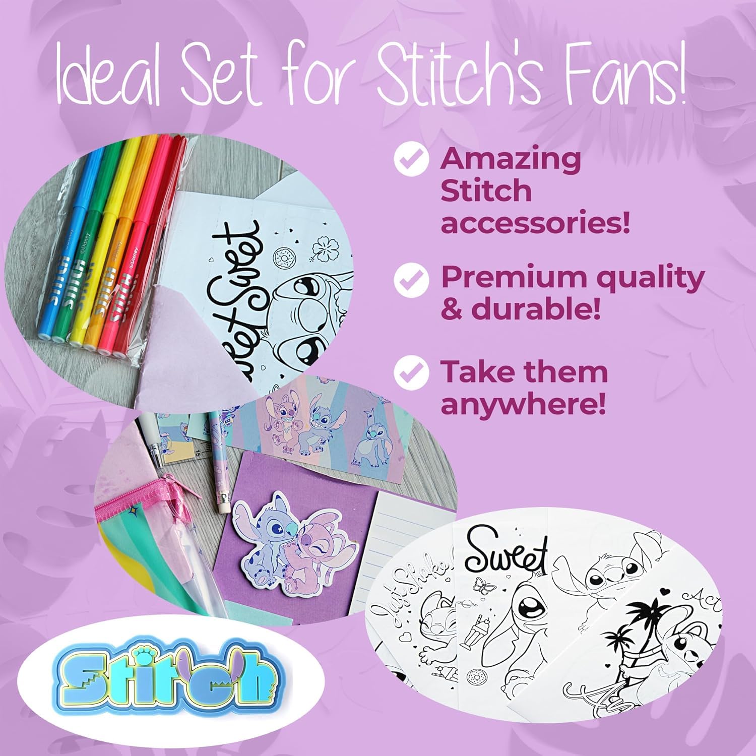 Disney Stitch Stationery Set, Lilo and Stitch Stationery, Stitch Colouring Set - Image 4