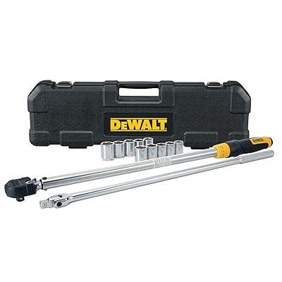 DEWALT Torque Wrench Tool Set, Tire Change Kit, 50-250 FT-LB, 12 Piece with Storage Case (DWMT45012)