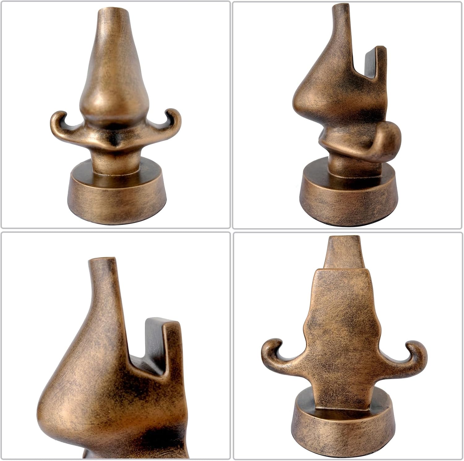 Eyeglasses Stand - Resin Nose Shape Glasses Holder for Desk and Nightstand, Minimalist Spectacles Organizer, Sunglasses & Reading Glasses Stand Display