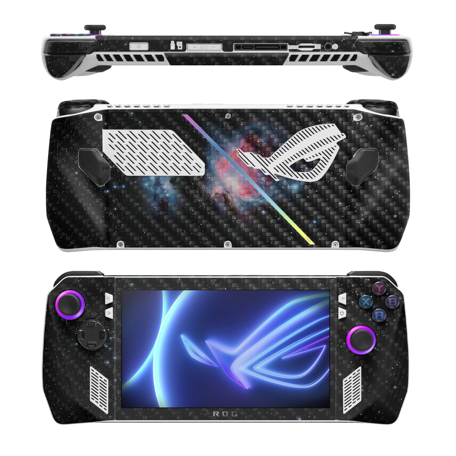 MightySkins Carbon Fiber Skin Compatible with Asus ROG Ally - Red Giant | Protective, Durable Textured Carbon Fiber Finish | Easy to Apply, Remove, and Change Style