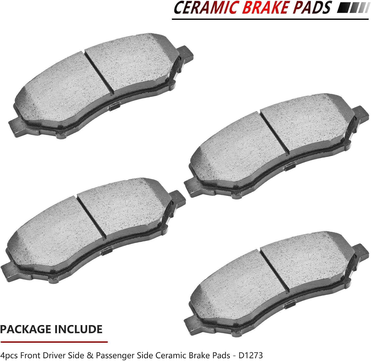 JLEO D1273 D1326 Front Rear Brake Pads for 2008-2012 Dodge Grand Caravan Journey, for Chrysler Town Country,for 2012 Ram C/V,for 2009-2012 Volkswagen Routan 8pcs