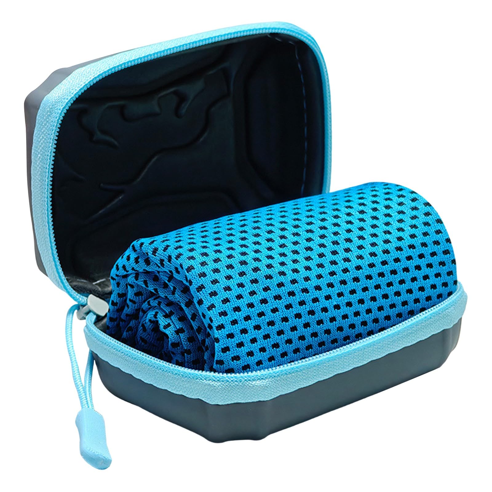 5 Pack Cooling Towels,30x80 Cm Breathable Instant Quick Drying Cool Towel, Microfibre Towel with Zip Storage Case, Cooling Neck Wrap For Men Women, Ice Towels For Gym Workout Running Yoga (Sky Blue)
