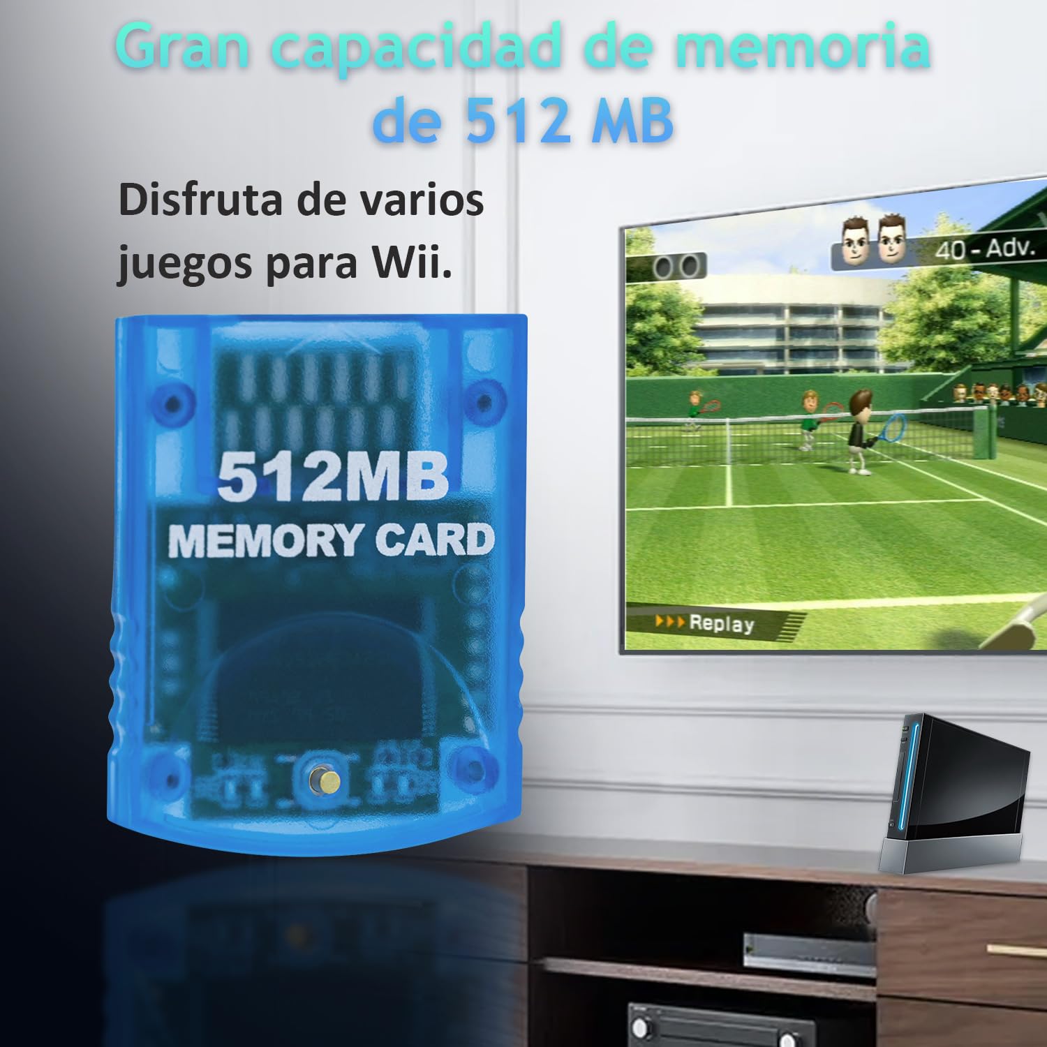 Mcbazel Tarjeta de Memoria de Almacenamiento para Juegos de 512 MB para Consola Wii/Gamecube GC