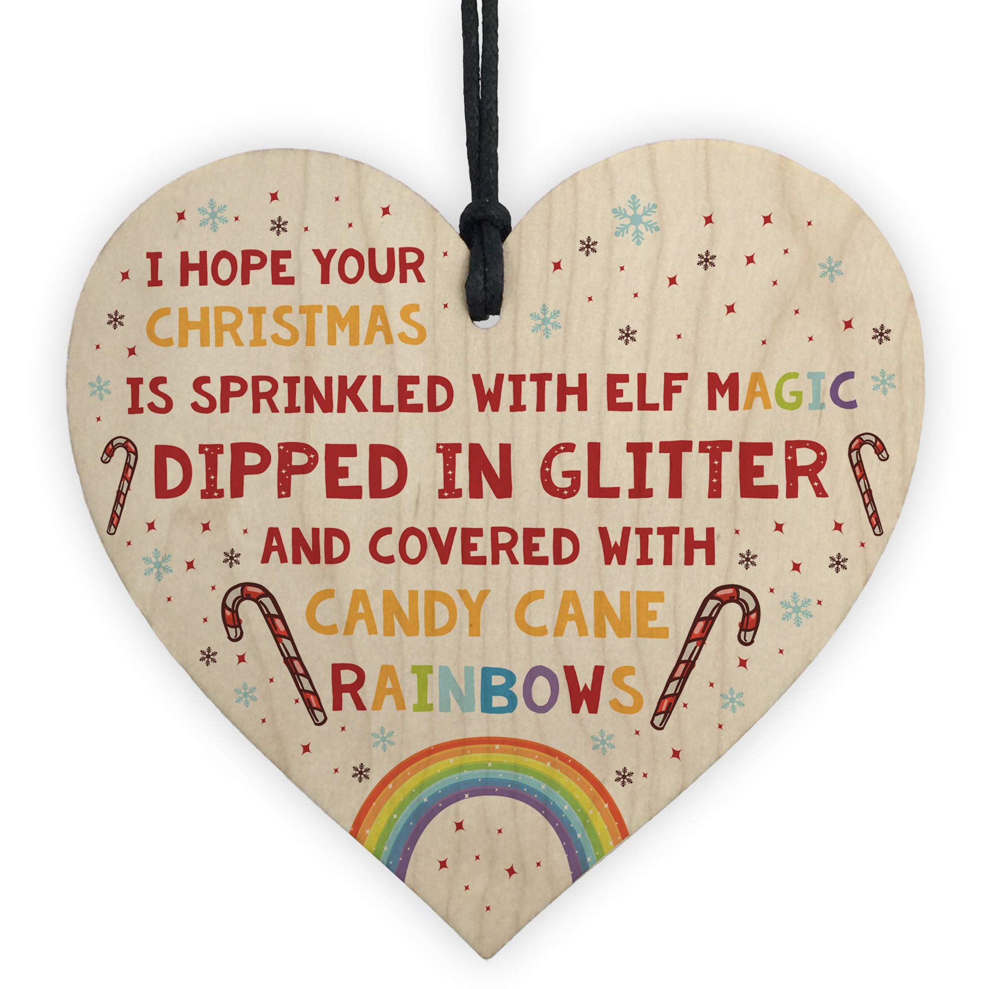 RED OCEAN Auntie Mum Daughter Christmas Wooden Heart Funny Christmas