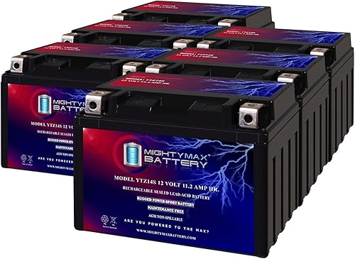 YTZ14S 12V 11.2AH Batería de repuesto compatible con Power-Sonic PTZ14S - 6 unidades