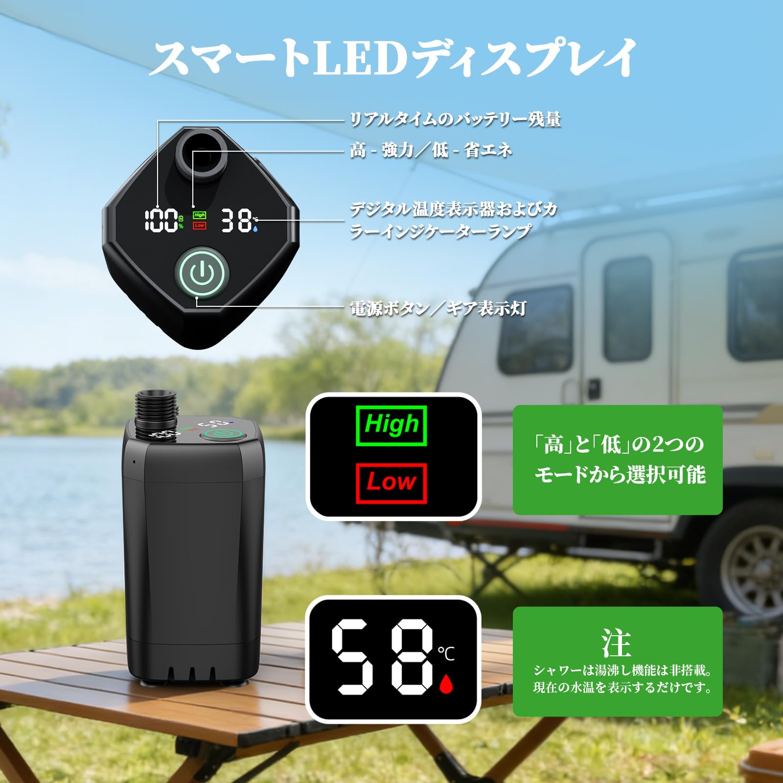 未使用・リタシャワーキット4点／水素ジャグジーやモーター付なので簡易シャワーにも Amazon | Mytrix ポータブルシャワー キャンプ用 6000mAh充電式 電動