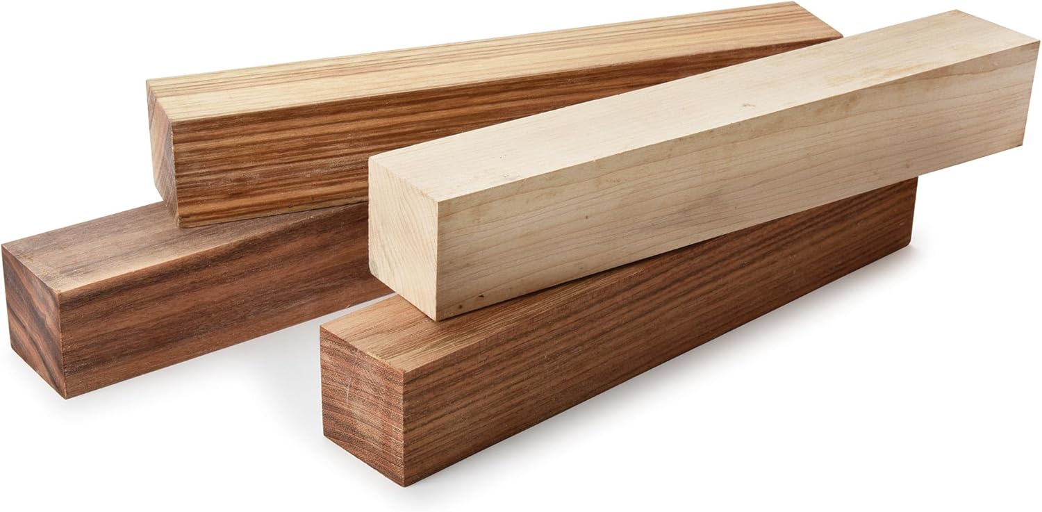 Woodcraft Turner's Pack 2" X 2" X 12" Beli Cherry Maple Rosewood 4 Pc