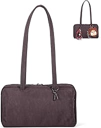 FASTFAIRY Slouchy Lightweight Bowler Bag: East-West Design With Charm Loop - Everyday Use Outings
