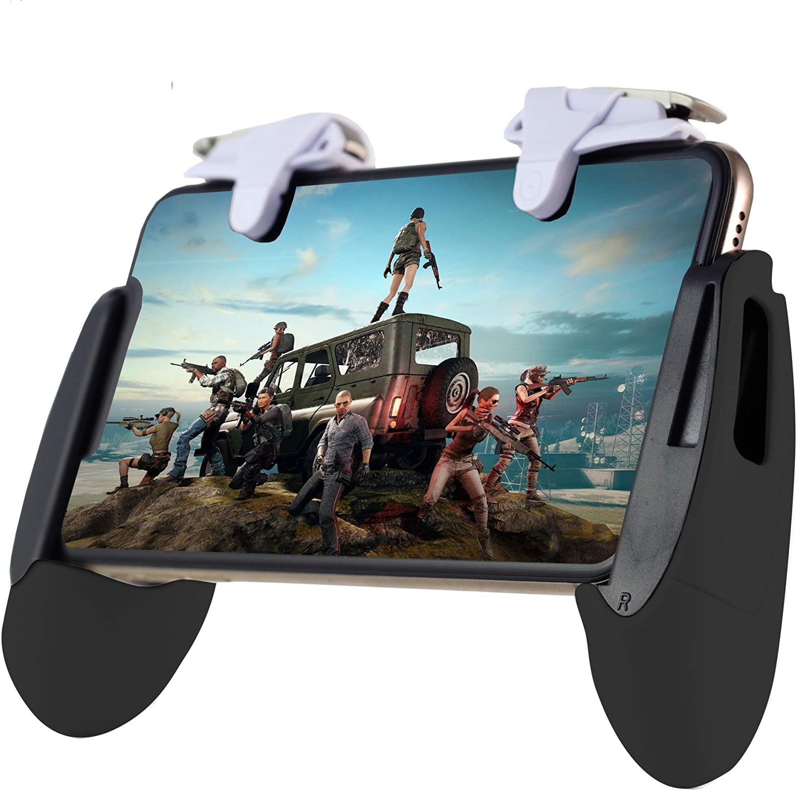 Mobile Game Controller for pubg Mobile Controller, White Durable Cellphone Triggers, Fits 5.3in-7in Wide Phones, Compatible with iPhone & Android