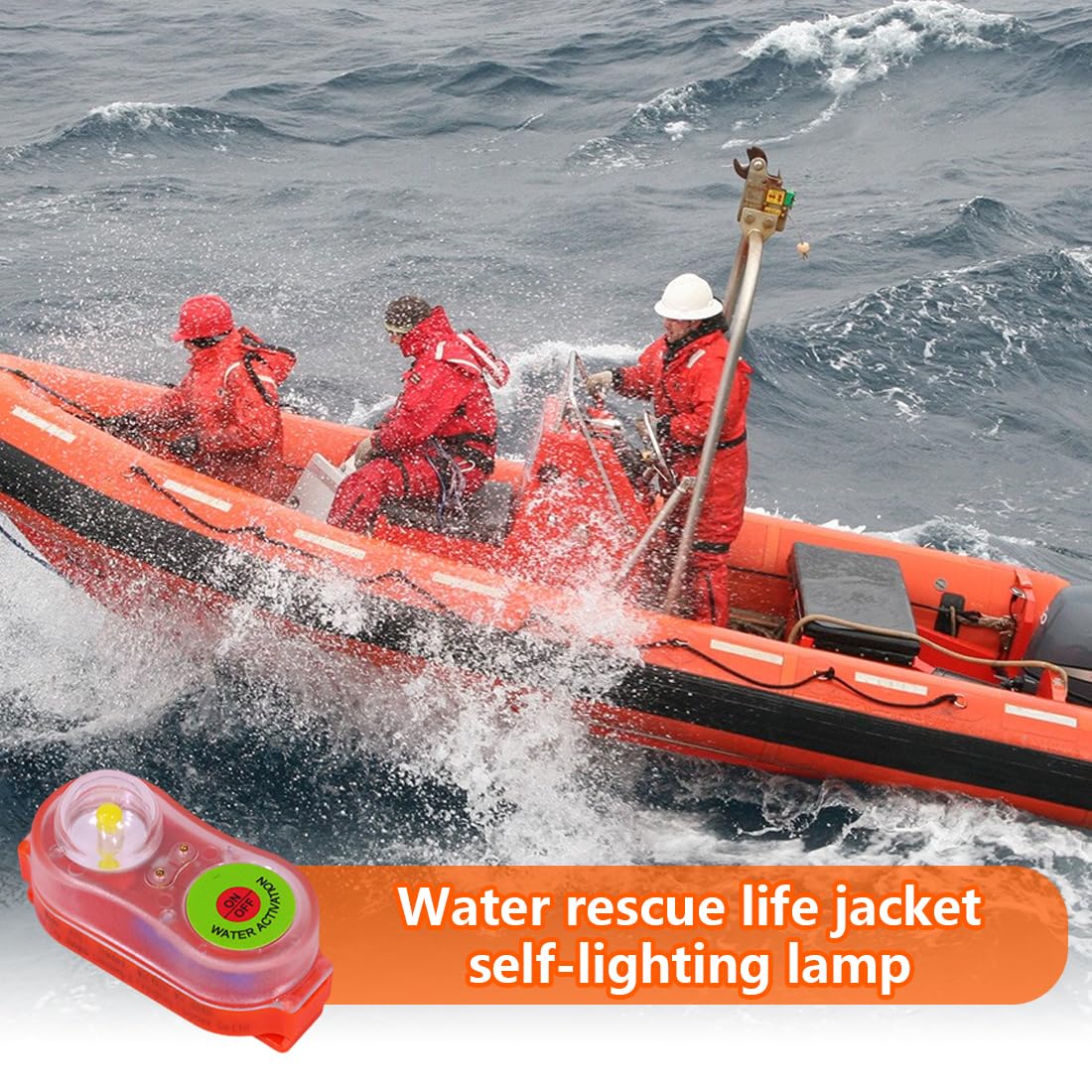 Lampe De Sécurité pour Gilet De Sauvetage Lampe LED Marine Auto-éclairante pour Sauvetage Nocturne en Mer, Lampe LED De Sécurité Aquatique pour Extérieur Safrty