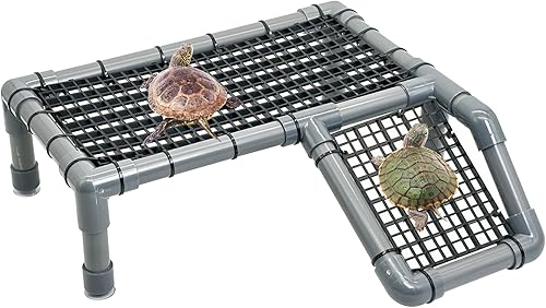 Vista 32 de Fhiny Plataforma para tomar tortugas, muelle de tortuga, terraza, rampa de escalada, reptiles, hábitat, terrario, accesorios de decoración