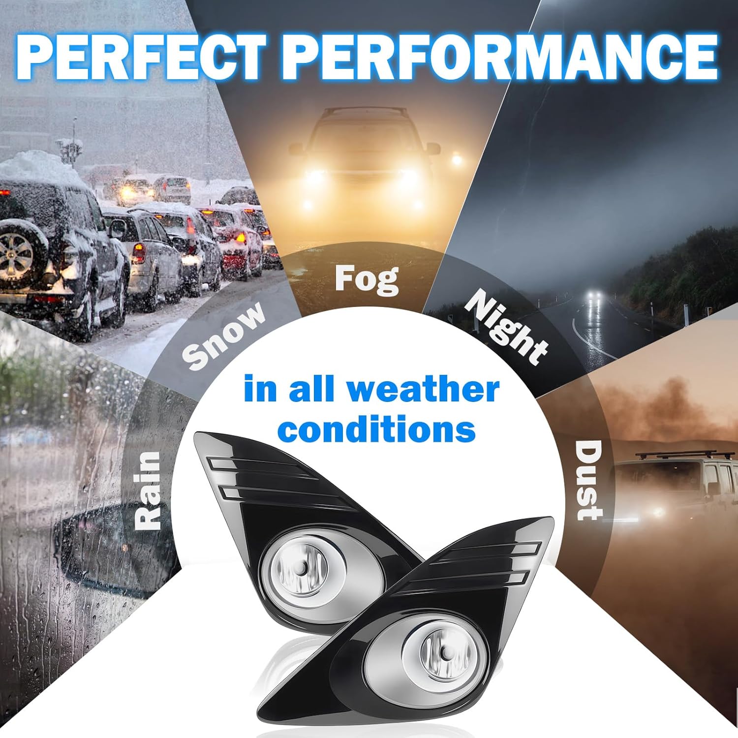 Fog Lights Fit For 2012 2013 2014 Toyota Camry Bumper Driving Fog Lamps Assemblies w/Bezel & Switch Wiring Kit 1Pair of Fog Lights