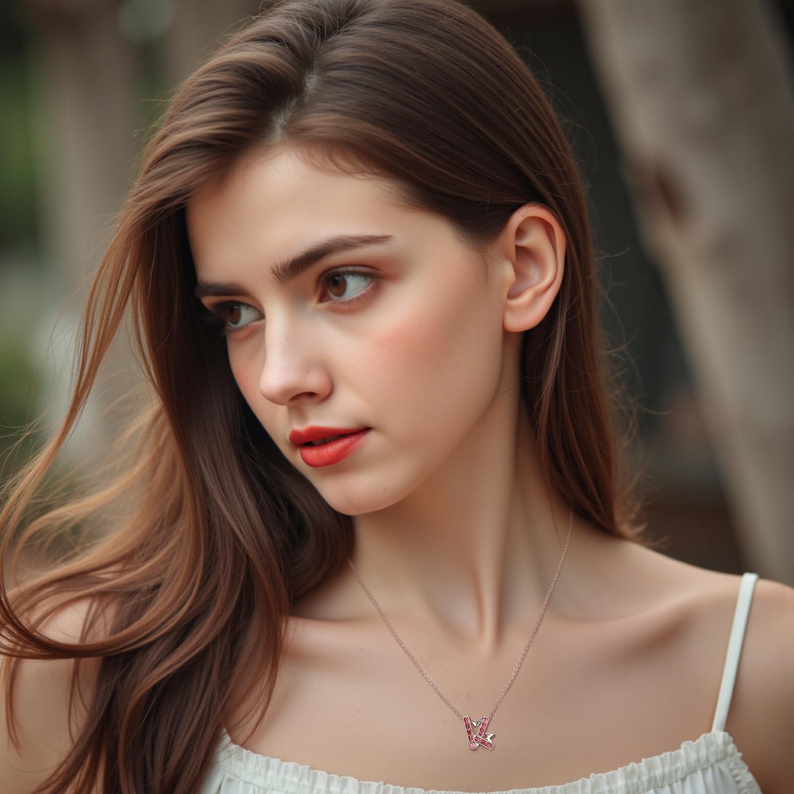 LOVANS Halskette Damen Silber 925 Buchstabe K Kette mit Herz Anhänger Personalisierte Initialen Namen Silberkette Schmuck Geschenke für Frauen Ehefrau