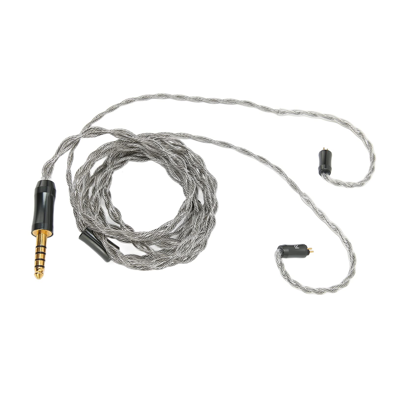 Cavo di ricambio per cuffie in rame placcato argento per un'eccellente qualità del suono, design a 4 fili, connettore da 4,0 mm, lunghezza 1,2 m