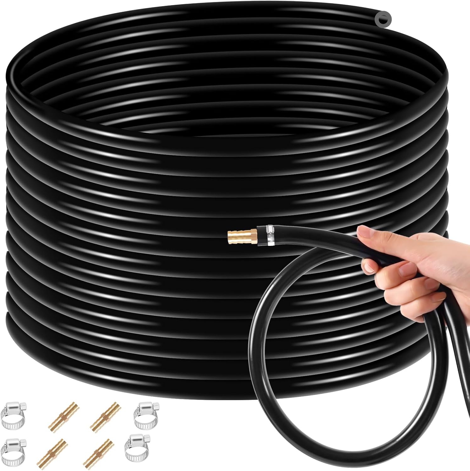 3/8" x 100' aerator hose - Self Sinking Aeration Hose PVC for outdoor use in Water Garden with Easy install