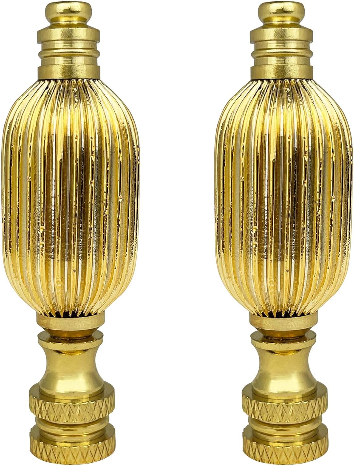 Royal Designs, Inc. Button Finial for Lamp Shade, Polished Brass - Pack of 2