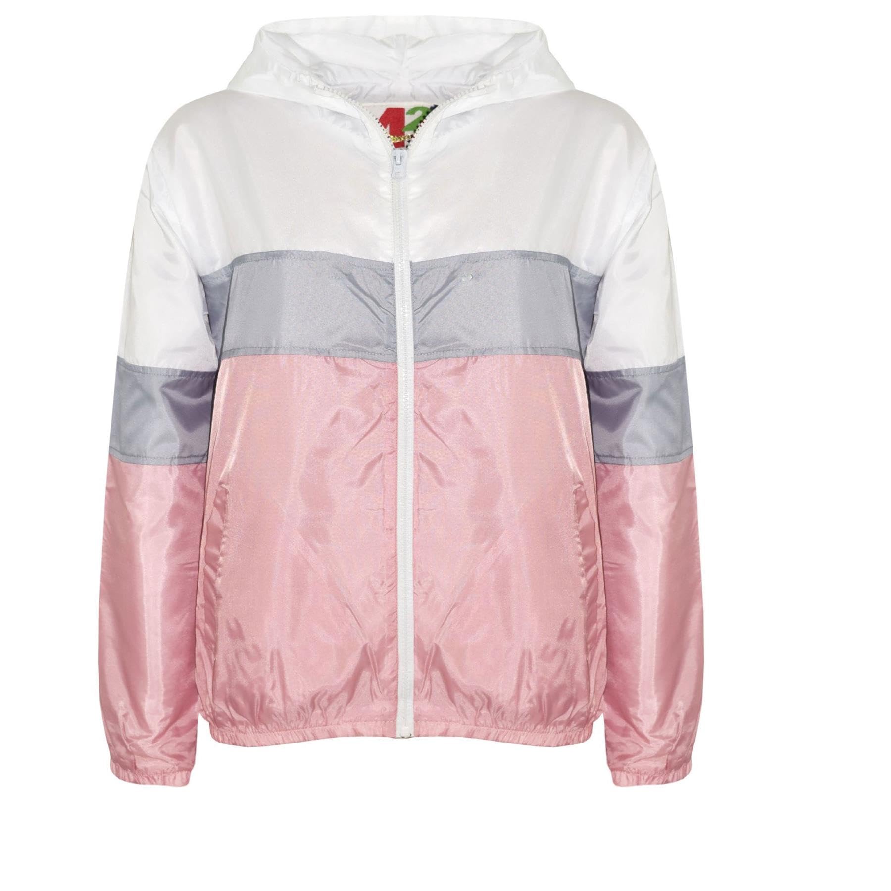 A2Z 4 Kids Windbreaker Waterproof Raincoat Jackets Contrast Colour - Windbreaker 587 Baby Pink 13