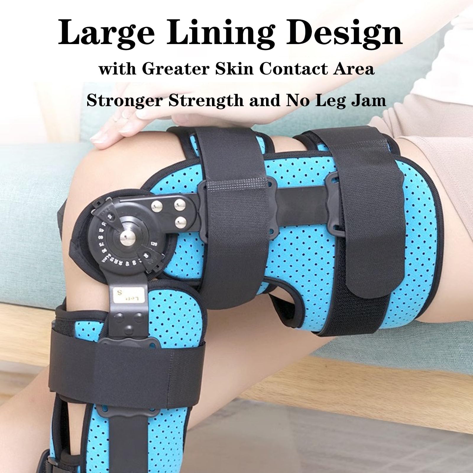 SFKLYU Rodillera Hombre y Mujer, Rodillera Articulada, Rodillera Postoperatoria Estabilizadores Laterales para Rotura de Ligamento Cruzado Anterior (LCA), Menisco Rot,L