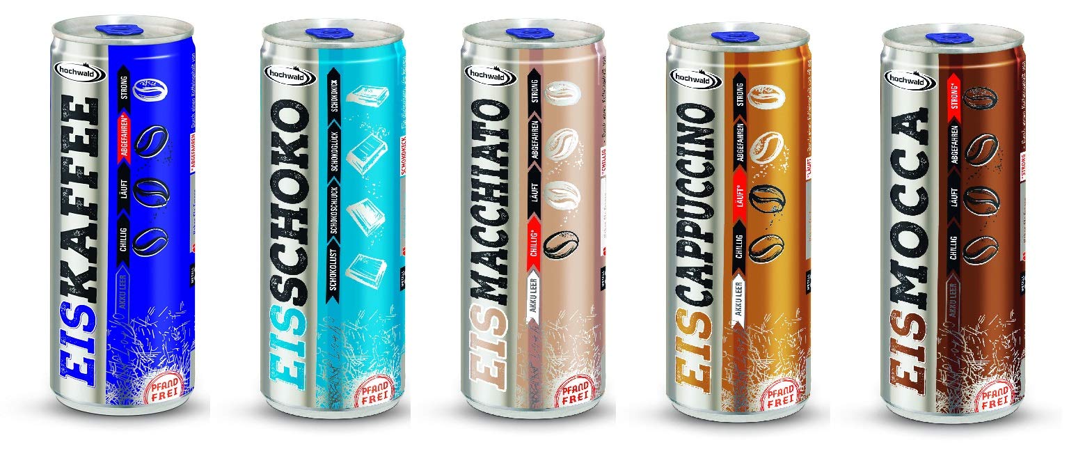 Hochwald Eiskaffee Cappuccino Macchiato Schokolade Mocca Eis 24 x 0,25 ltr. DPG Pfand EINWEG