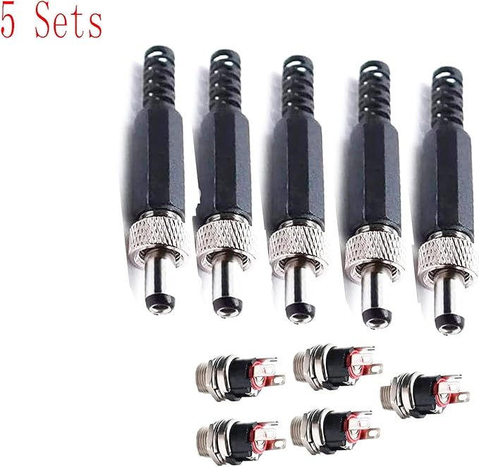 Adaptador de Conector de Alimentación CC de 5.5mm x 2.1mm, Pack de 5 miniatura 6