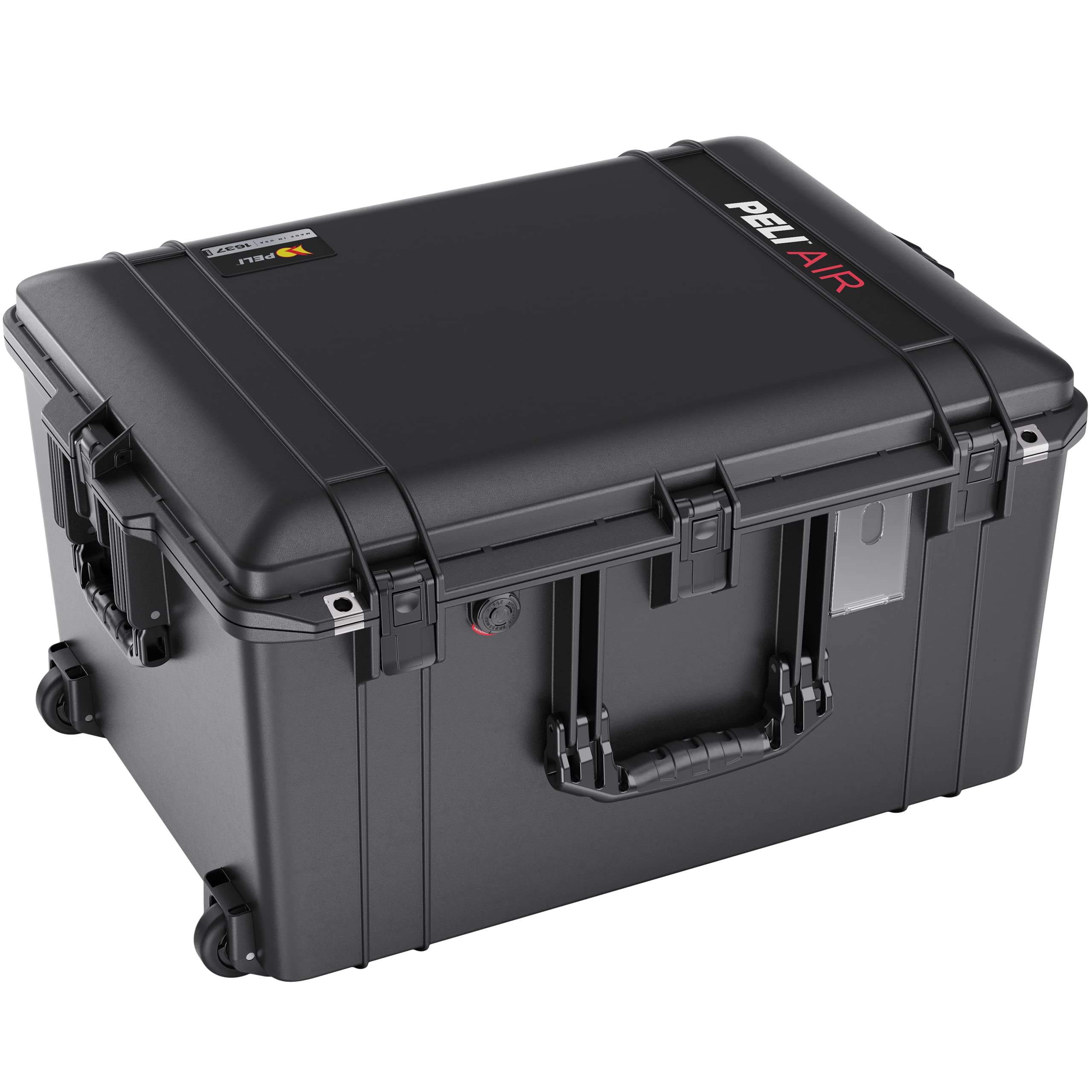 Peli 1637 Air Leichter Rollkoffer für Drohne, Bühnenlicht, Studioblitz, Fotoausrüstung, Wasser- und Staubdicht, 89L Volumen, Mit gepolstertem Einteilungssystem, Farbe: Schwarz