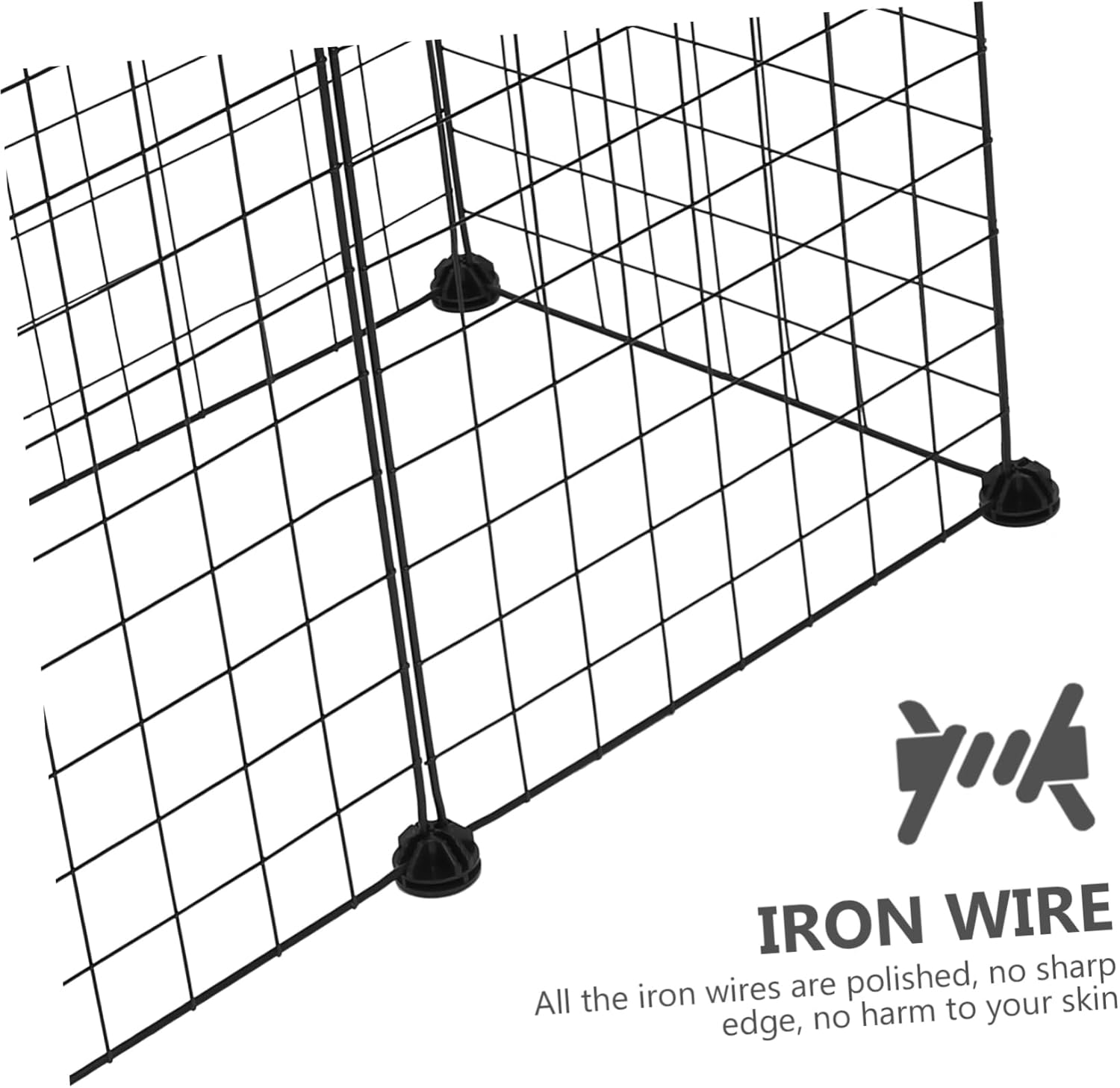 1 Set Portable Metal Pet Fence Easy Assemble Dog and Cat Playpen for Puppies Kittens and Animals No Door Design