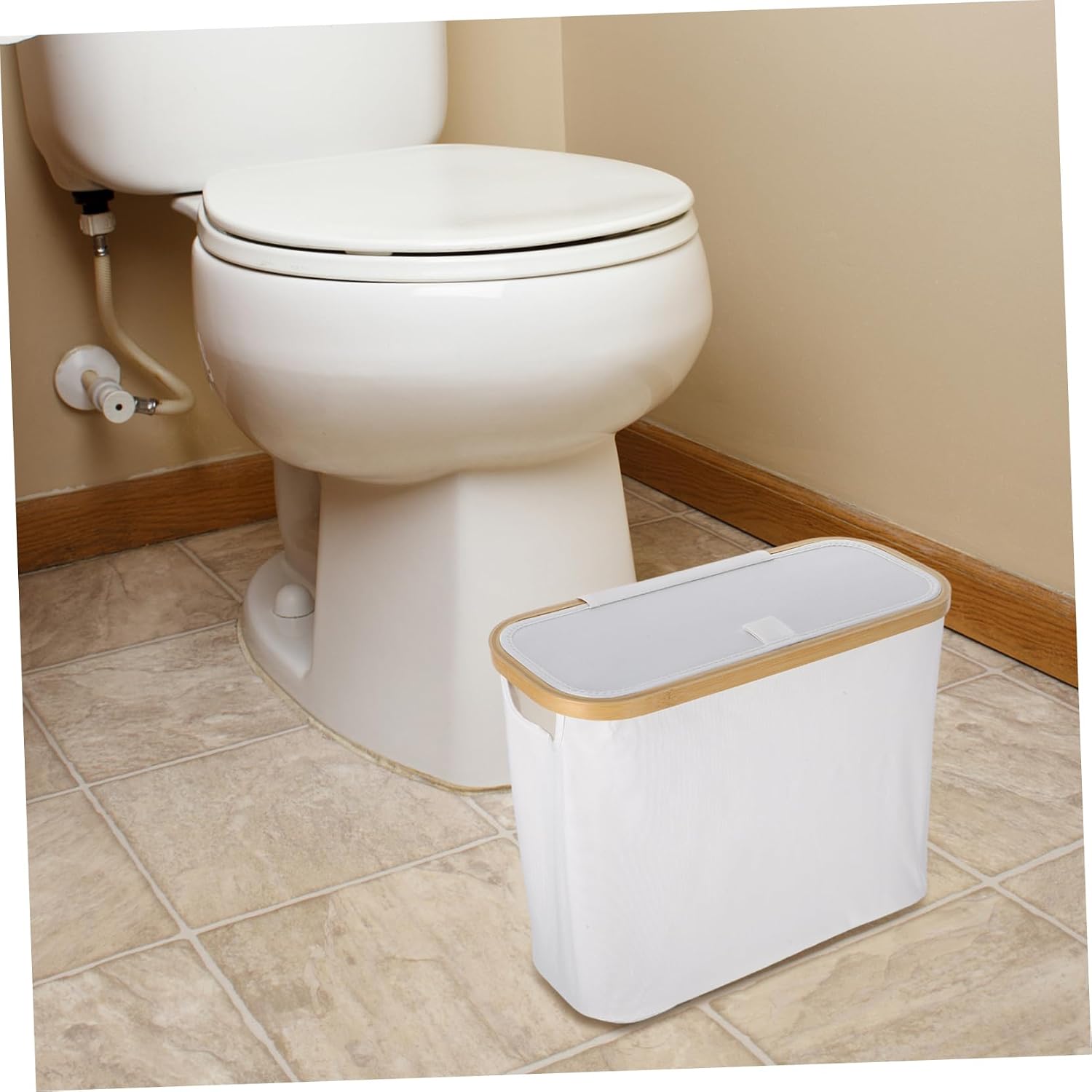 Toilet Paper Storage Organizer with Lid Foldable Tissue Basket for Kitchen Bathroom Living Room Design for Easy Viewing and Versatile Use