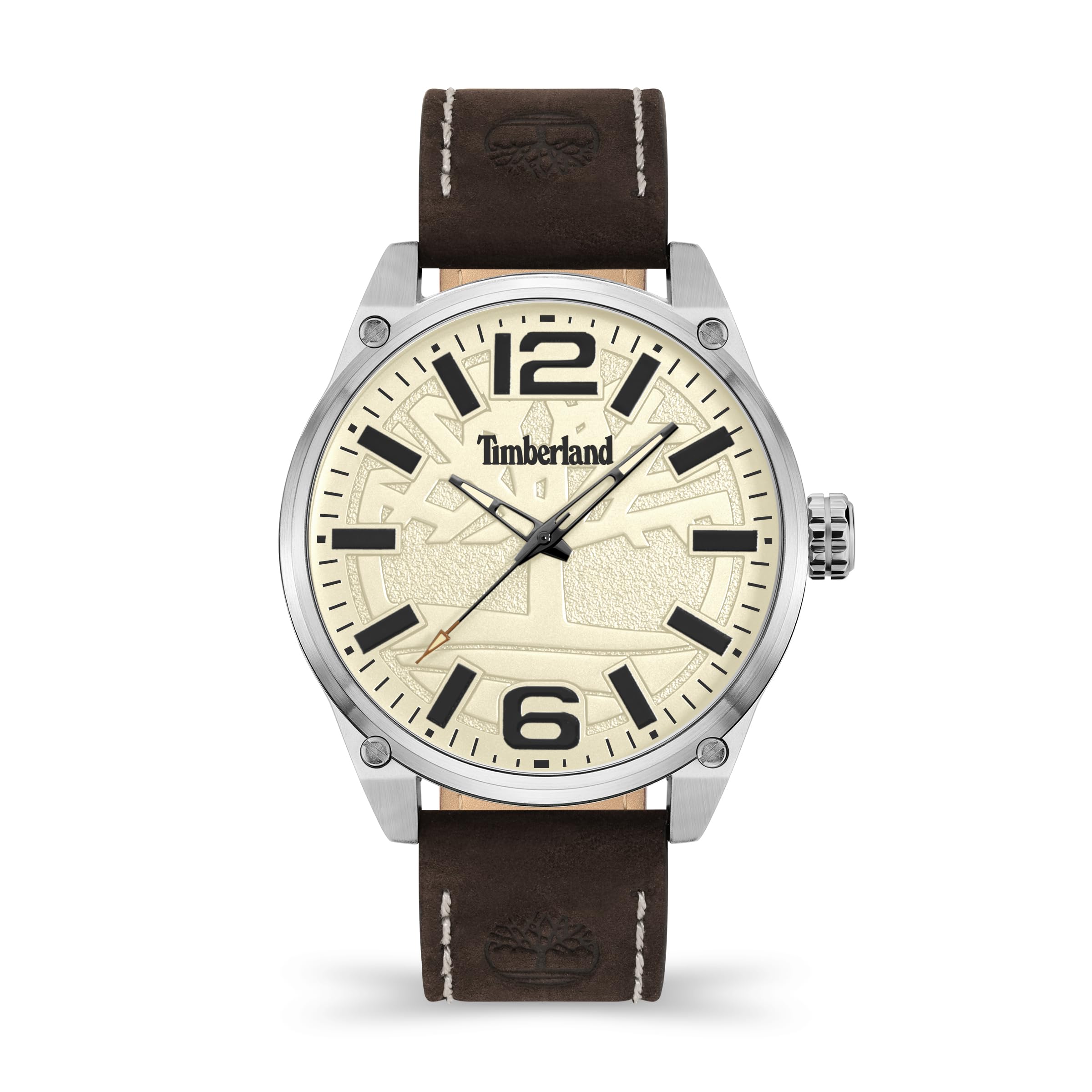 Timberland Orologio da uomo Ripley Z marrone e crema con cinturino in pelle 3ATM