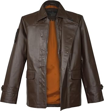 Musterbrand DARK BROWN World of Tanks Leather Jacket Men The Front, US Small