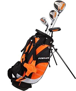 Precise XD-J Junior Complete Golf Club Set for Children | 3 Age Groups Boys & Girls | Right Hand & Left Hand Kids Golf Clubs Set w/ 2 HC's, Flex Shafts & Lightweight Stand Bag with Dual Straps