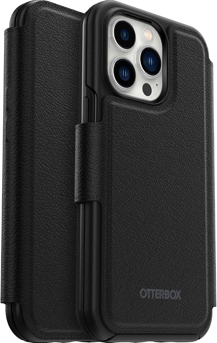 OtterBox Folio Soft-Touch Folio with 3 Slots, Strong Magnetic Alignment and Attachment with MagSafe Compatible with iPhone 13 / iPhone 13 Pro/iPhone 12/12 Pro, Black, No Case Included