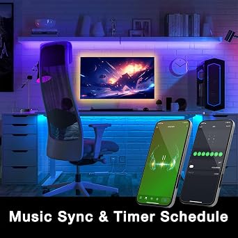 DAYBETTER Smart WiFi Led Lights, Tuya App Controlled, Work with Alexa and Google Assistant, Timer Schedule, RGB Strip Color Changing Decor for Bedroom Party Kitchen, 50ft