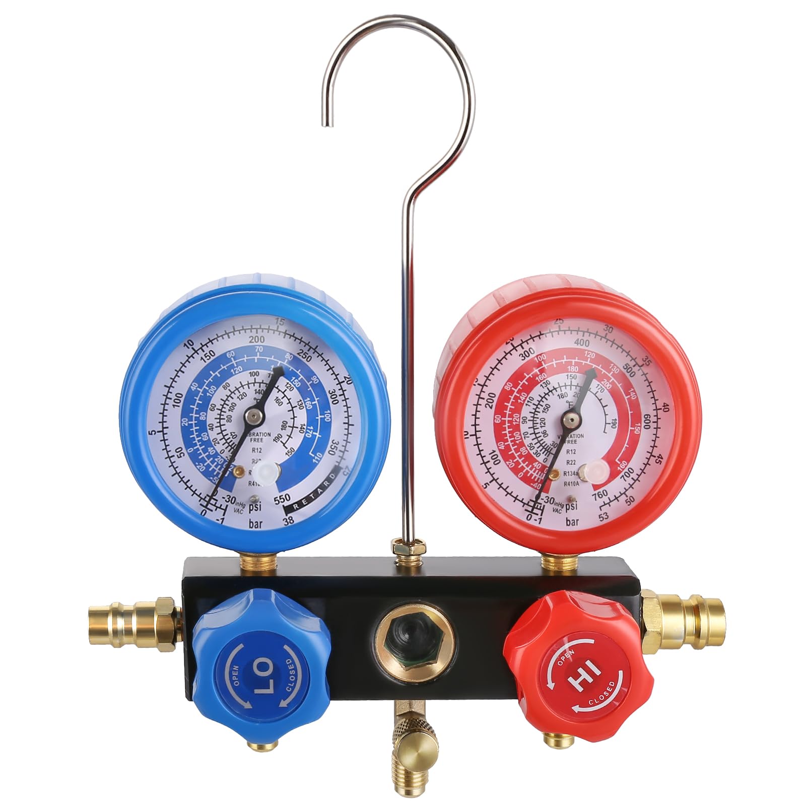 VEVOR Kit Pompa a Vuoto Monostadio per Aria Condizionata di Automobili 150W Pressione tra 55-276 bar, Kit Pompa Vuoto 100 L/min per Riparazione di Condizionatore Frigo Refrigeranti HVAC R134a R410a