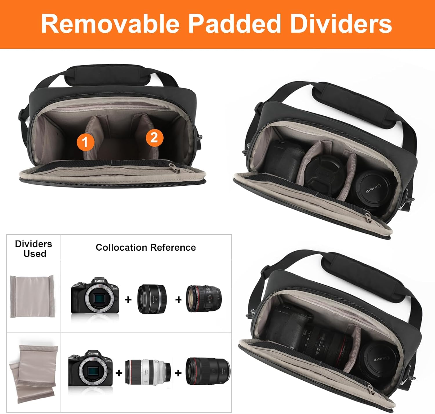 Besnfoto Camera Bag Crossbody Waterproof Sling Purse Case Small Photography Shoulder Messenger Bag Backpack with Tripod Holder for DSLR SLR Mirrorless Camera