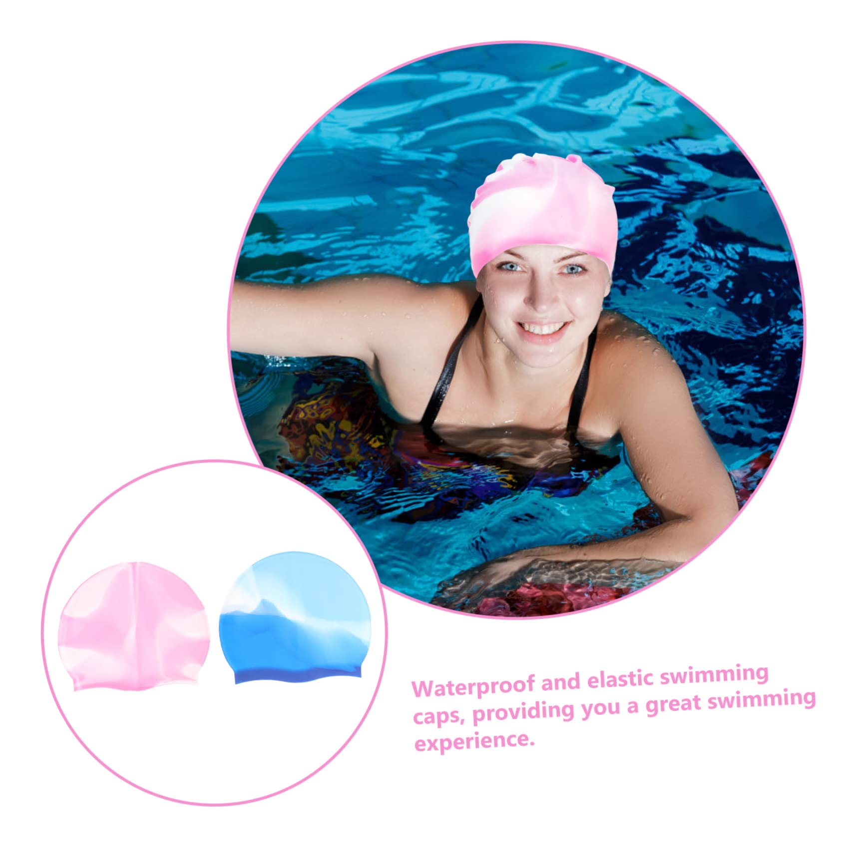 SUPVOX Cuffia Da Nuoto in Silicone Cappelli Cuffie Da Bagno Per Donne Che Nuotano Cappello Da Bagno Cuffia Da Nuoto Per Occhialini Da Nuoto Piscina Caps Gel Di Silice