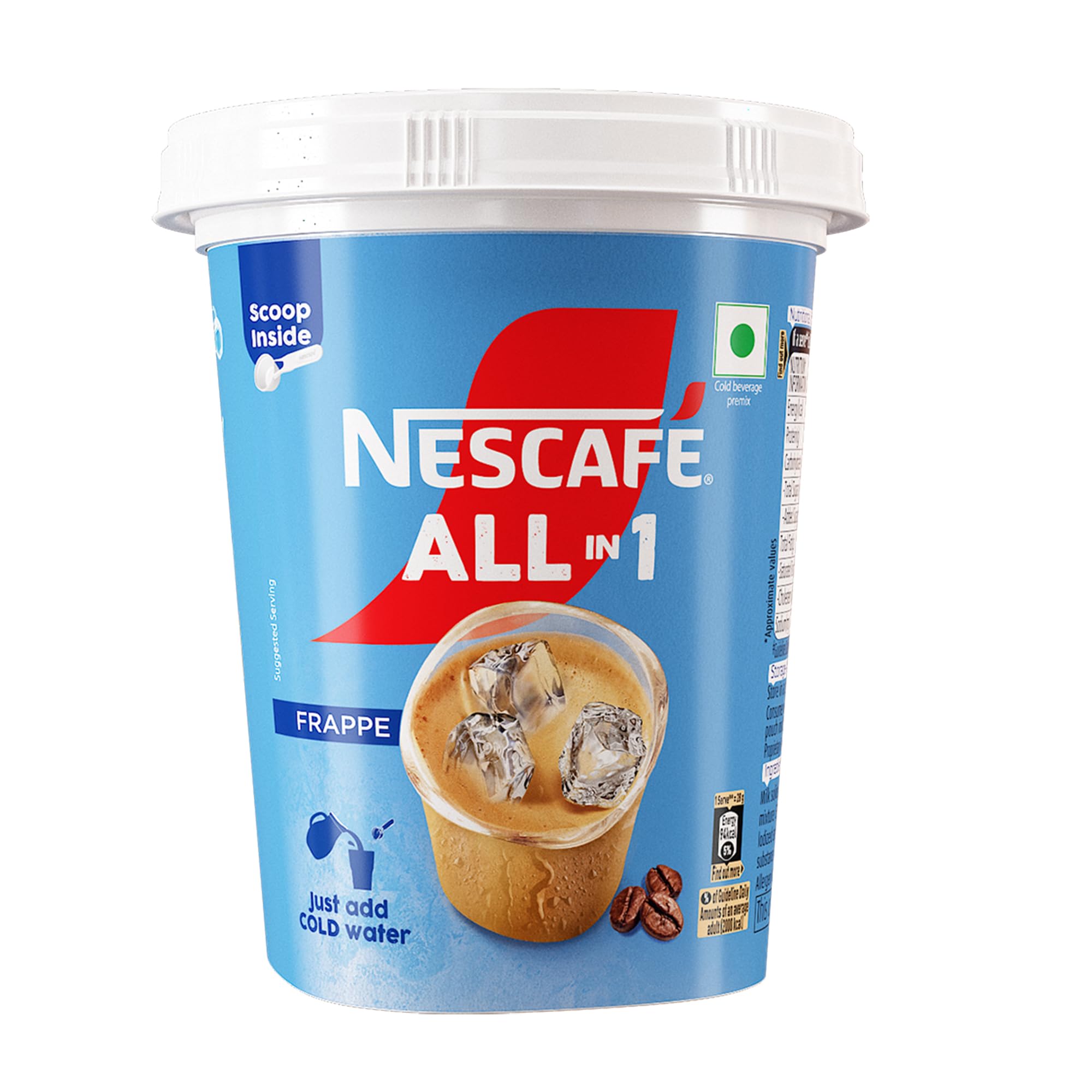 NESCAFE All in 1 Frappe | Instant Cold Coffee Premix - Just Add Cold Water | 300g Jar, Powder