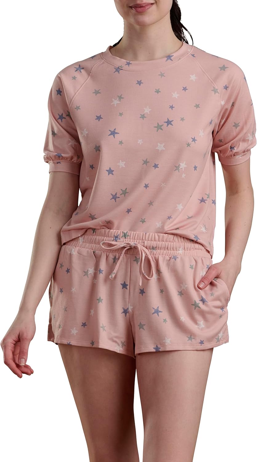 Splendid womens Short Sleeve Top and Short 2-piece Pajama Set