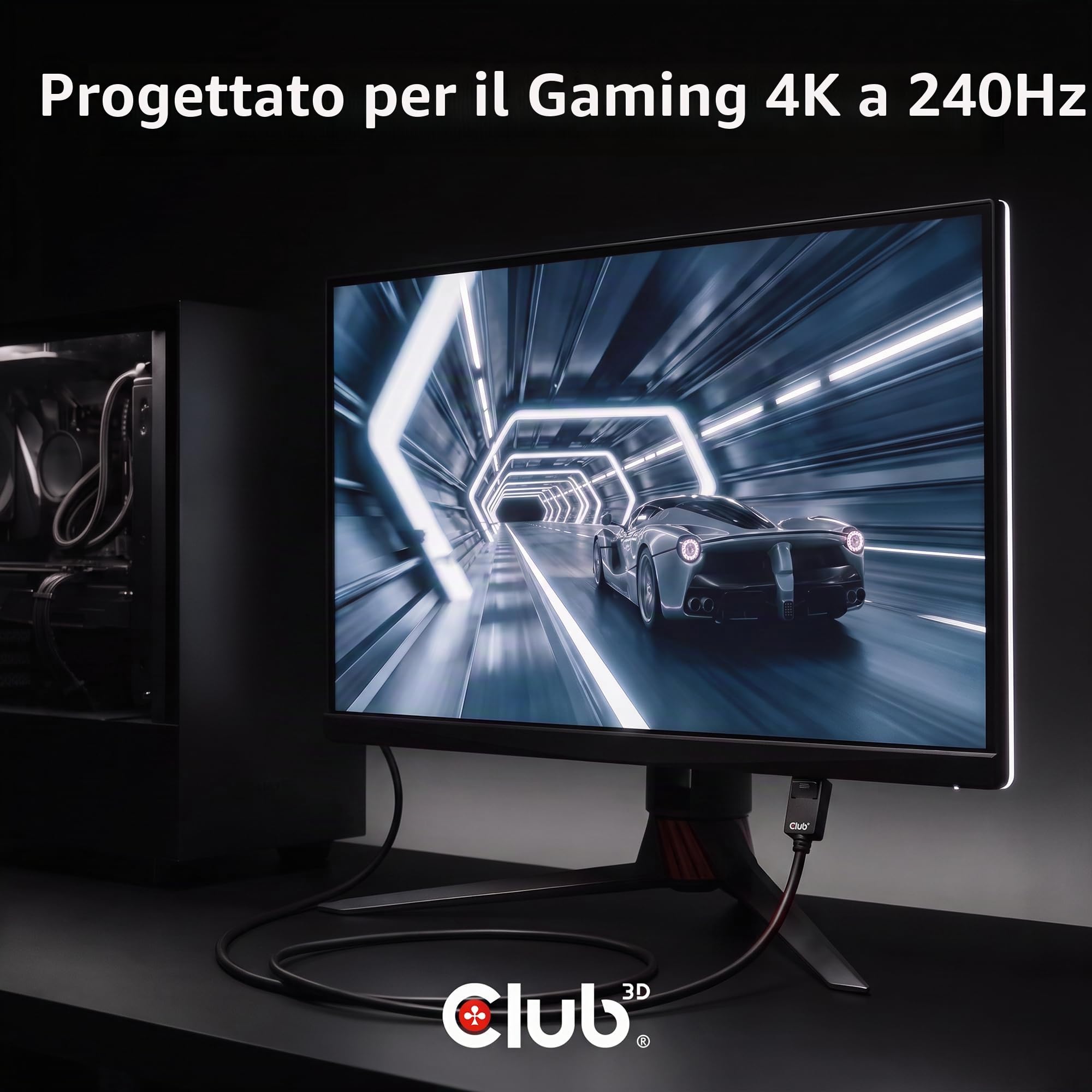 Club 3d Displayport 2.1 Vesa Dp80 Zertifiziertes Kabel 8k240hz St./st. 1,6m Schwarz