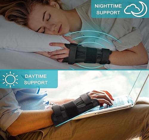 Miniatura 7 de Férula de muñeca para síndrome de túnel carpiano, muñequera de compresión ajustable para mano derecha e izquierda, alivio del dolor para artritis,
