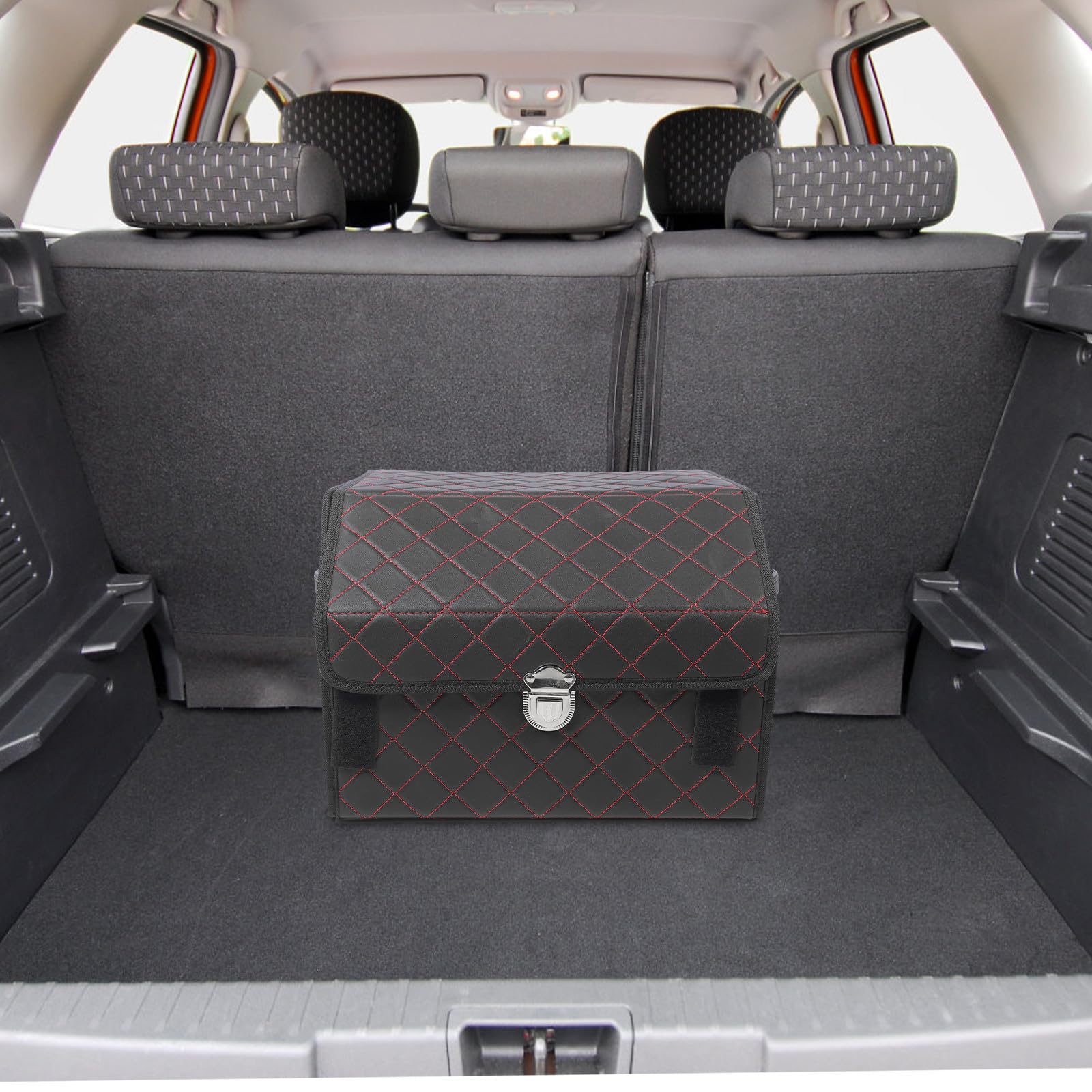 DOITOOL Organizador de Maletero de Coche Plegable Negro Cuero Suv