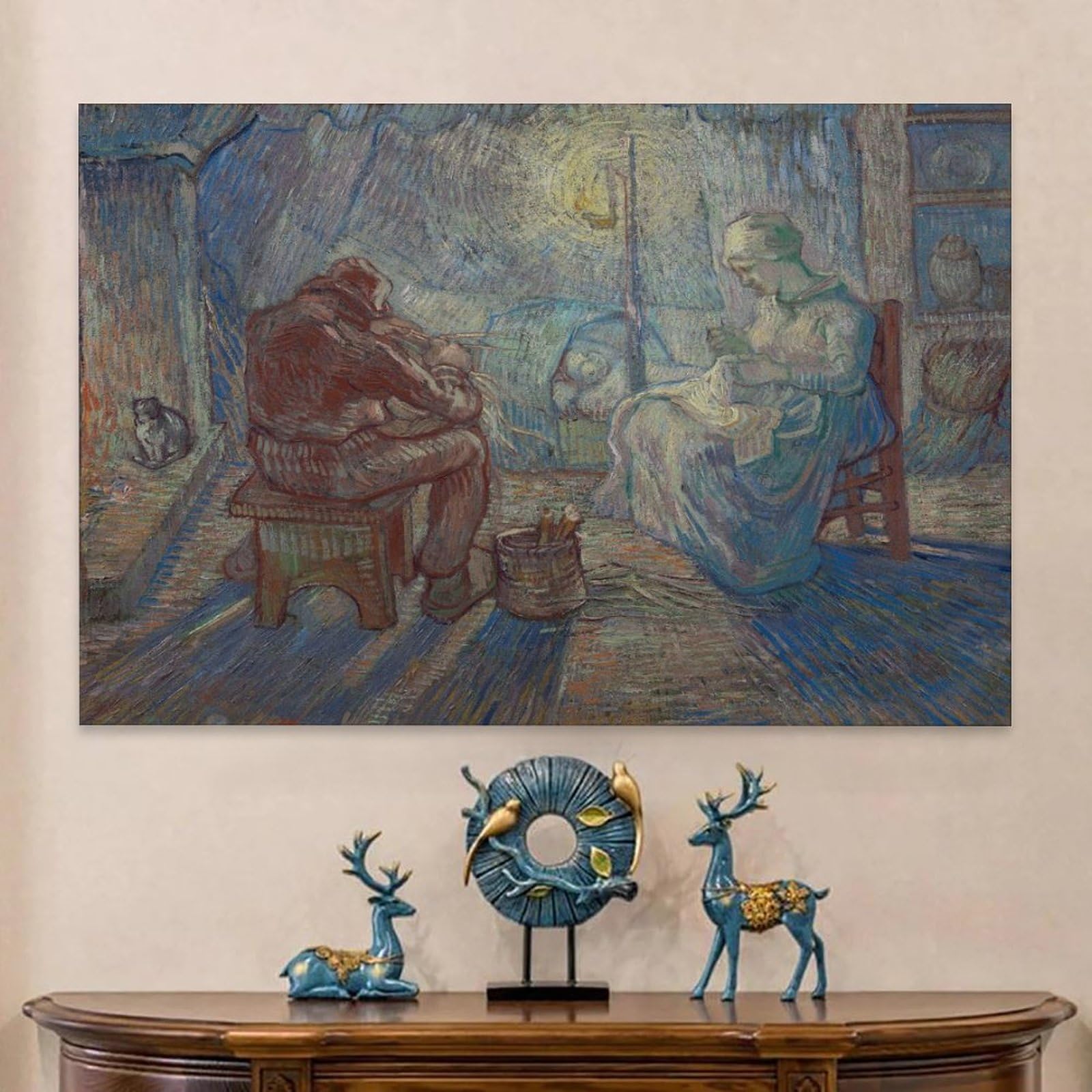 Amazon.co.jp: フィンセント・ファン・ゴッホ 1889年作「夜晚」絵画