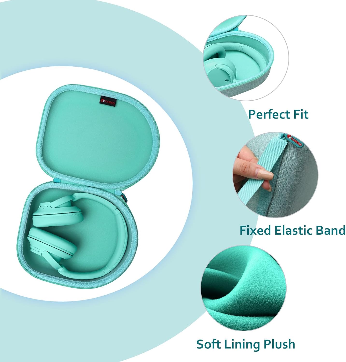 Headphone Headset Case for Beats, Sony, Raycon, JBL, OneOdio, TOZO, SteelSeries, Jabra, Audio-Technica & Sennheiser Headphones（Outer Green+Inner Green