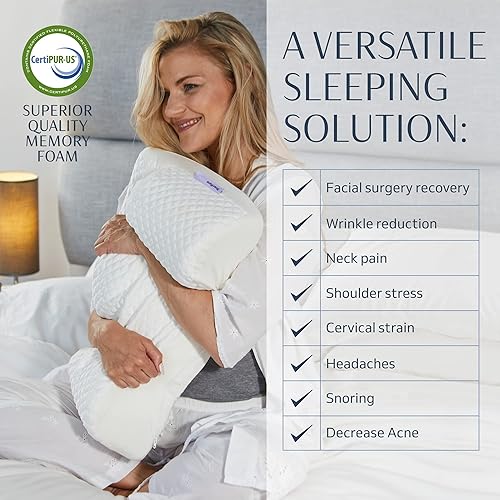 Miniatura 5 de YourFacePillow Almohada refrescante de belleza con funda de satén almohada de sueño de belleza antienvejecimiento para prevención de arrugas