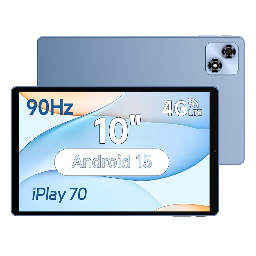 ALLDOCUBE iPlay 70, Tablet 10 Pollici Android 15, 12 (4+8) GB + 128 GB, Processore Octa-Core, 90 Hz, Schermo IPS 1280x800, 6000 mAh, GPS/LTE/SIM+WIFI6, Blu