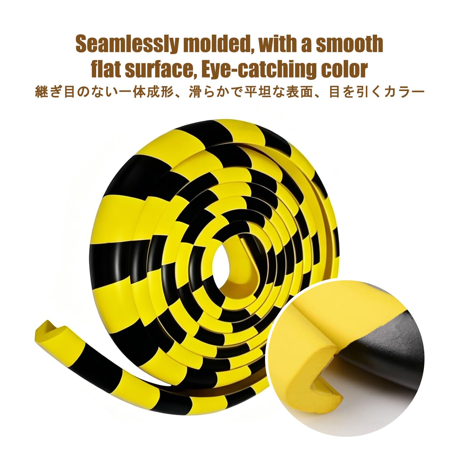 Paraspigoli Tavolo, Giallo Nero Paraspigoli, Facile da Installare e Rimuovere, Adatto per Pareti di Garage, Scaffalature di Magazzini, Attrezzature e Mobili.(W-shaped Style)