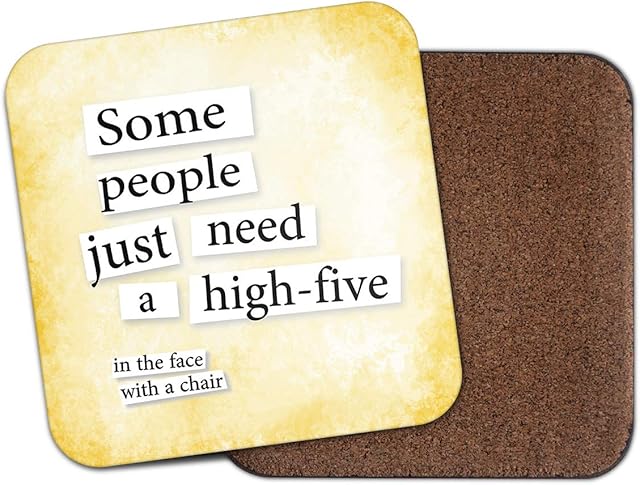 1 x Funny High Five Coaster - Joke Sarcastic Dad Mum Uncle Granddad Gran #19113