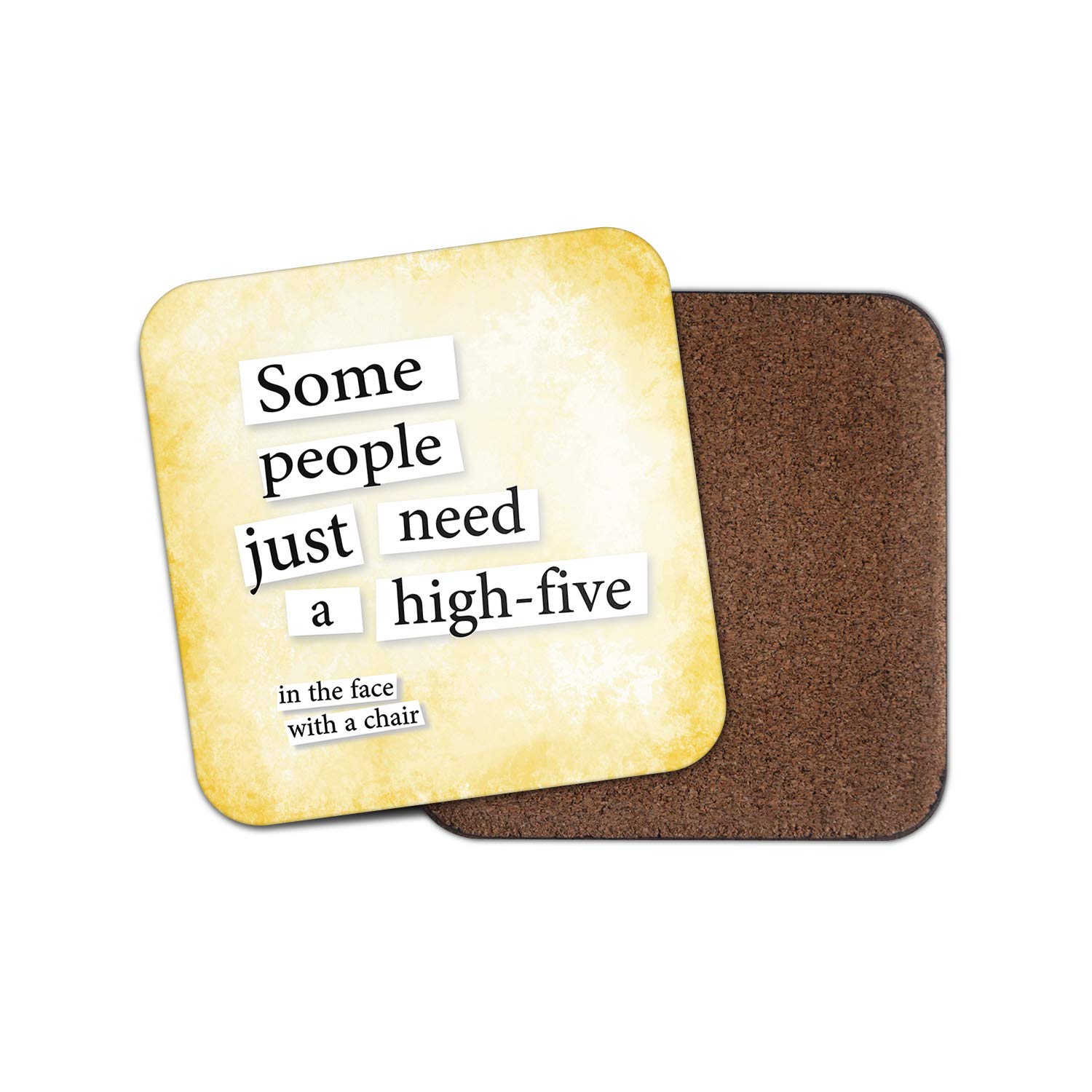 Destination Vinyl Ltd Multicolor 1 X Funny High Five Coaster - Joke Sarcastic Dad Mum Uncle Granddad Gran #19113